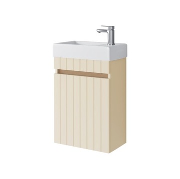 Szafka Łazienkowa z Umywalką 40 cm Wisząca FREZOWANY Front MDF MIGDAŁ