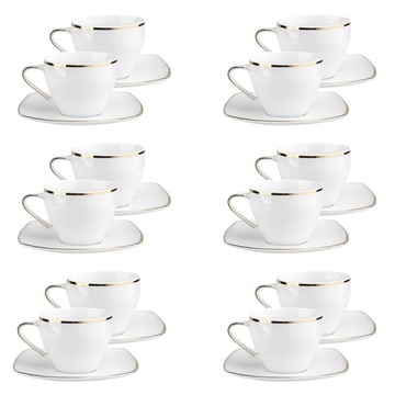 Filiżanki zestawy do kawy porcelana MariaPaula Moderna Gold 250 ml 24 el.