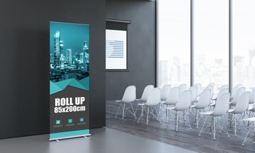 Wymienna grafika do Roll-up 85x200cm Twój projekt grafika i Logo druk UV