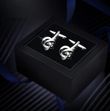 Запонки для рубашки BOX, серебро, элегантный подарок для Него