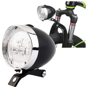 LAMPA ROWEROWA NA ROWER LED BATERIE CHROM RETRO