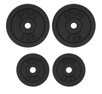 OBCIĄŻENIE ŻELIWNE 15kg ZESTAW 28mm talerzy krążek