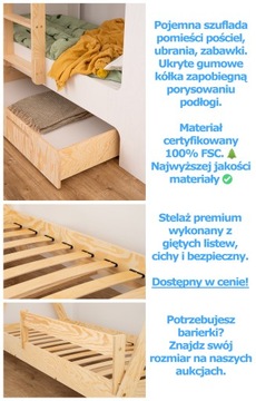 Детская двухъярусная кровать с ящиком MIMI DL WHITE 100x190 ECO