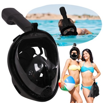 MASKA PEŁNOTWARZOWA SNORKELINGU SNURKOWANIA S/M NA CAŁĄ TWARZ NIE PARUJE