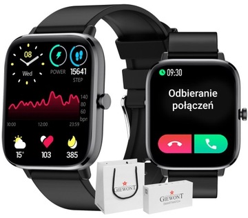 SMARTWATCH ZEGAREK SPORTOWY CZARNY MĘSKI KWADRATOWY DLA CHŁOPCA NA KOMUNIE