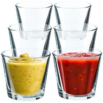 6x MISECZKA NA DIPY SOSY 130ml MISKA DO SOSÓW DIPÓWKA SZKLANA ZESTAW