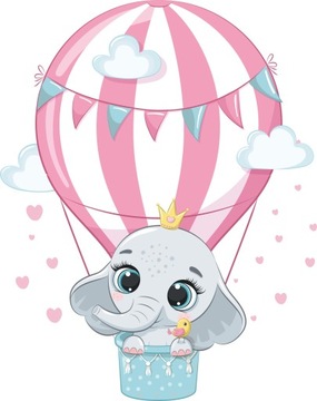 Naklejki dla dzieci balon chmurka balony słonik