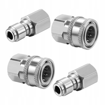 Adapter do myjki ciśnieniowej i samochód z wężem