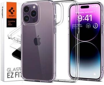 Etui + szkło hartowane do iPhone 14 Pro, Spigen Ultra Hybrid, obudowa
