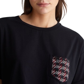 LIU JO - T-shirt with pocket and studs Black S
