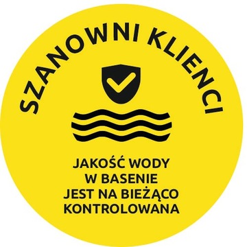 NAKLEJKA NA PODŁOGĘ 30 cm JAKOŚĆ WODY W BASENIE
