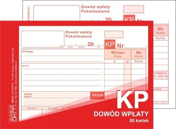 Dowód Wpłaty Druk KP 80k