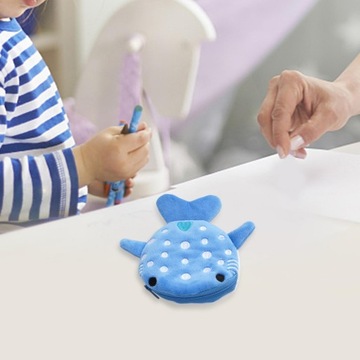 Плюшевая сумка Shark Coin Bag с брелоком на молнии, синяя