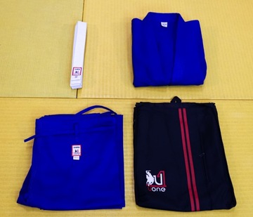 Strój do Judo Kimono Pas i Worek 110cm 350GSM Niebieski Judoga UONE