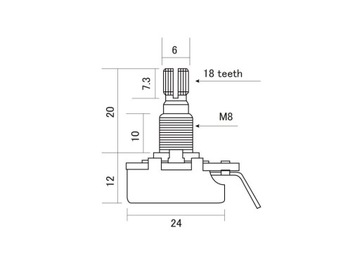 Potencjometr ALPHA 500K audio (std)