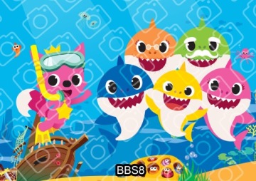Торт BABY SHARK Вафельный Сахарный Принт А4