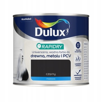 DULUX FARBA EMALIA RAPIDRY 0,4L CZARNA MATOWA