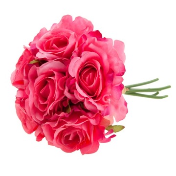 БУКЕТ РОЗ ИСКУССТВЕННЫЕ ЦВЕТЫ 6 ШТ КРАСИВЫЕ ТОЛСТЫЕ РОЗЫ В БУКЕТЕ КАК ЖИЗНЕННО-РОЗОВЫЕ