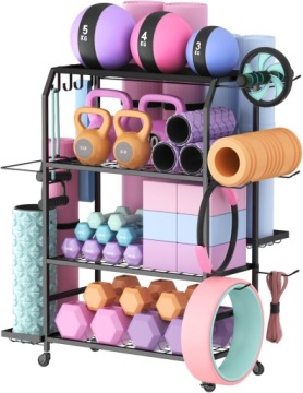 Stojak na sprzęt fitness organizer na maty hantle kettlebelle na siłownie