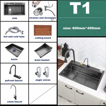 Styl 6045WS-T1 Nano zlewozmywak wodospadowy ze sta