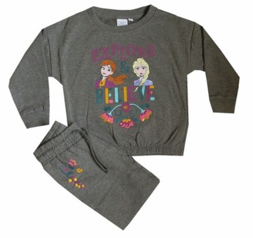 Dres dziewczęcy komplet FROZEN 5 lata 110cm szary
