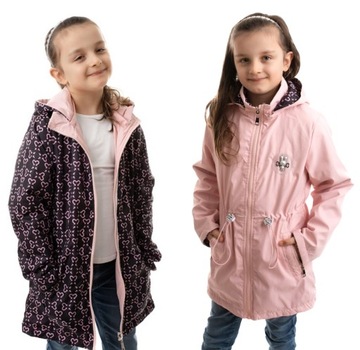 KURTKA PARKA WIOSENNA dziewczęca DWUSTRONNA r.140/146 cm
