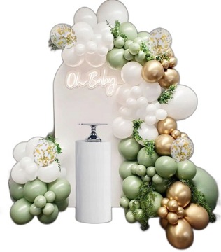 ZESTAW BALONÓW GIRLANDA XXL OLIWKOWA BOHO ZIELONA ROCZEK CHRZEST KOMUNIĘ