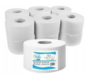 PAPIER TOALETOWY biały JUMBO 100m CELULOZA 2W opakowanie 12 rolek