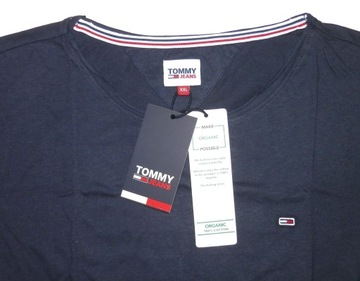 TOMMY JEANS T-SHIRT C NECK GRANATOWY SLIM FIT XXL