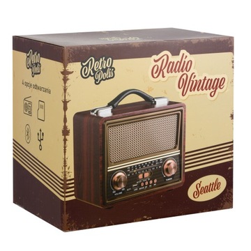 Ретро радиоприемник Seattle Retropolis 1200 мАч USB microSD Bluetooth 25 м USB диапазон