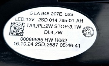 SKODA ENYAQ IV LED SVĚTLO ZADNÍ LEVÝ 5LA945207E