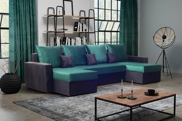 narożnik na sprężynach funkcja spania kanapa sofa