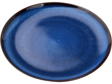 BASIC NATURE Ceramiczny duży TALERZ TALERZYK Deserowy 21 cm - NIEBIESKI