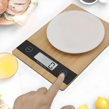 ВЕСЫ КУХОННЫЕ БАМБУКОВЫЕ ЭЛЕКТРОННЫЕ СЕНСОРНЫЕ 5кг 1г