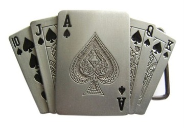 Karty poker klamra stare srebro z zapalniczką benzynową