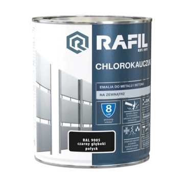 RAFIL Chlorokauczuk czarny głęboki połysk RAL9005 0,75L