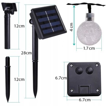 СВЕТОДИОДНЫЕ СОЛНЕЧНЫЕ ЛАМПЫ САДОВАЯ ГИРЛЯНДИЯ ПОДВЕСНЫЕ 5М ОГНИ САДОВЫЕ УКРАШЕНИЯ