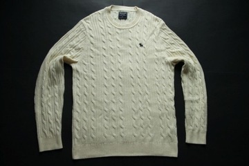 ABERCROMBIE&FITCH__SWETER MĘSKI WARKOCZ WOOL LOGO__XXL