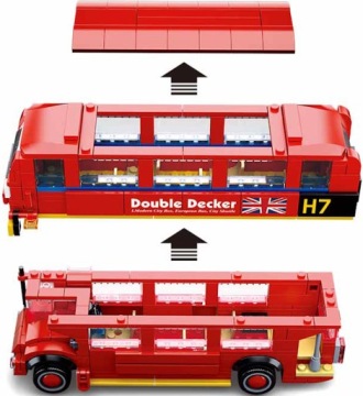 SLUBAN BLOCKS LONDON BUS RED ДВУХЭТАЖНЫЙ АВТОБУС 382 детали Модельные кирпичи