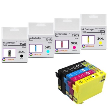 100% NEW 4 X Tusz 34XL do EPSON EPSON WF-3700 WF3720 WF3725