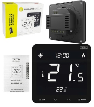 REGULATOR STEROWNIK POKOJOWY CZARNY ST-297z v3 TECH PRZEWODOWY NA 230V