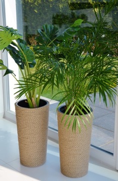 28 BOHO высокий этнический цветочный горшок, сплетенный из веревки