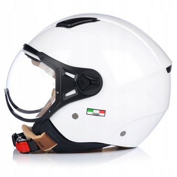 Открытый мотоцикл шлем Vito Fashion White Чоппер ECE Scooter 22.06 Light