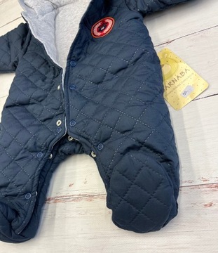 KOMBINEZON PIKOWANY WIOSNA JESIEŃ GRANATOWY 56