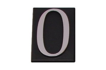 Cyfra 0 samoprzylepna 4,5cm tabliczka chrom