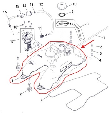 ZBIORNIK BAK PALIWA Quad ATV Linhai Landforce 650L OEM!