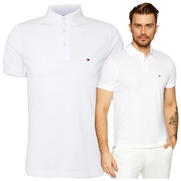 biala polowka meska tommy hilfiger koszulka polo meska PREMIUM r.XXL