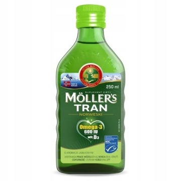 MOLLERS tran norweski jabłkowy Omega 3 250 ml