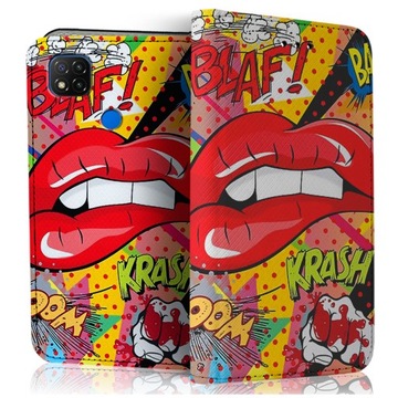 ETUI Z KLAPKĄ CASE POKROWIEC NA MAGNES PORTFEL DO XIAOMI REDMI 9C WZORY