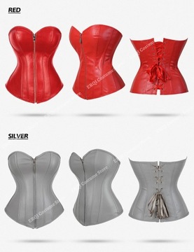 Brown Leather Corset Top for Women Red Sexy Linger